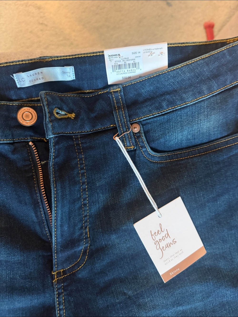 LC Lauren Conrad Dark Blue Straight Leg Jeans - Picture 3 of 7